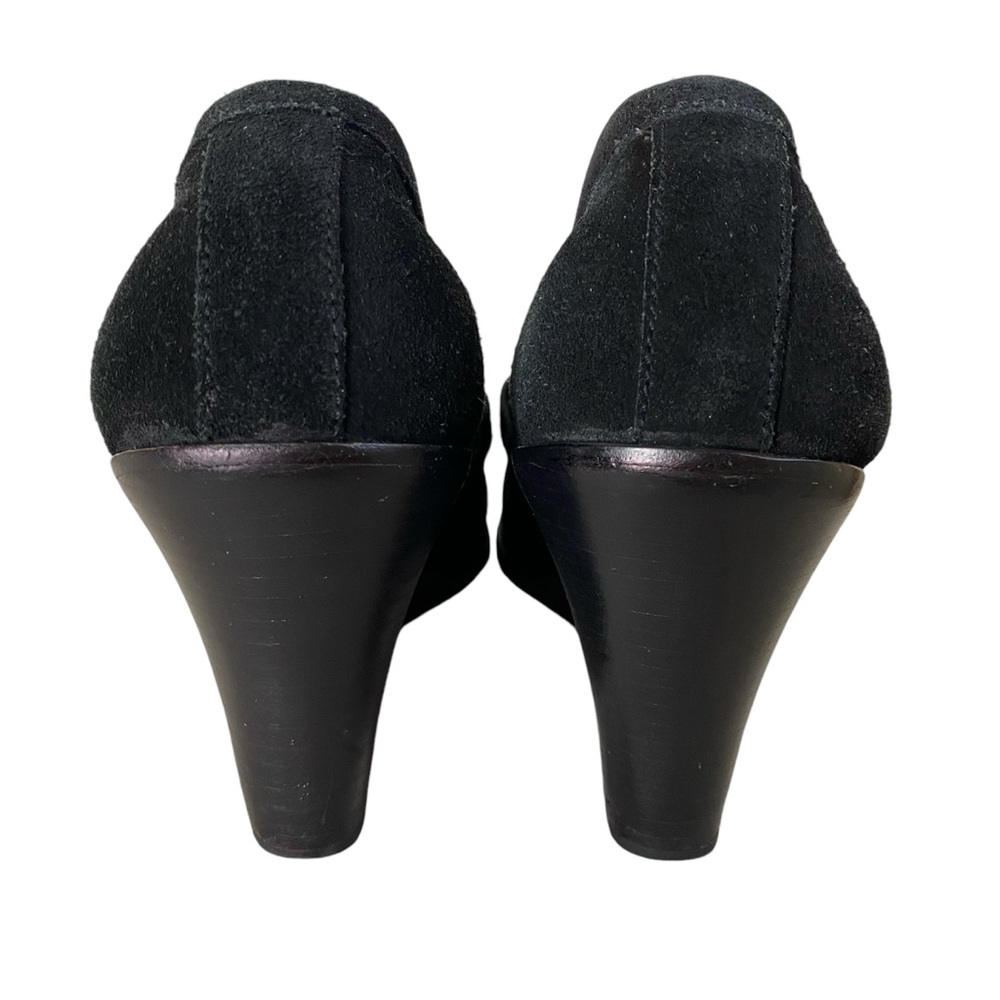Michael Kors Suede Wood Stacked Loafer Wedges View 4